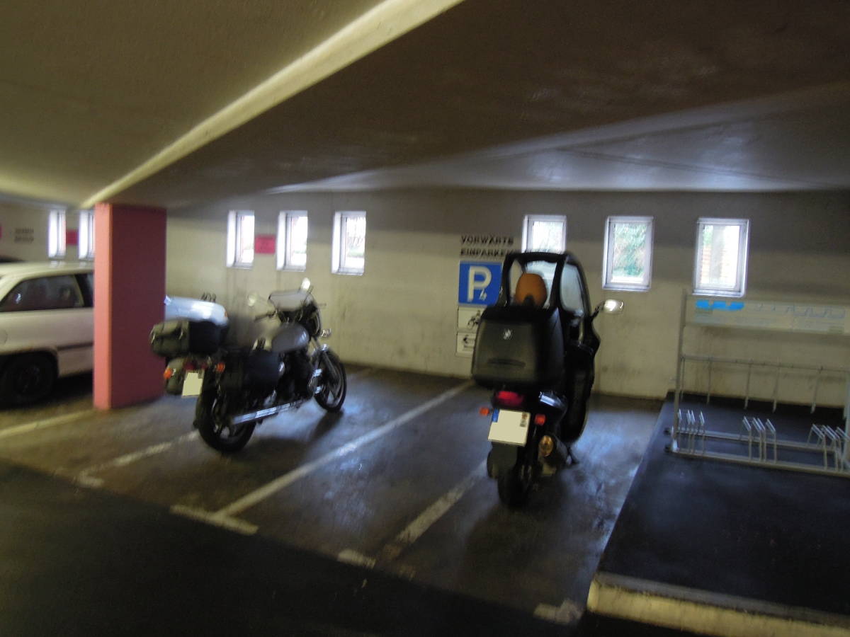 Motorradparkplätze im Hattinger Altstadtparkhaus